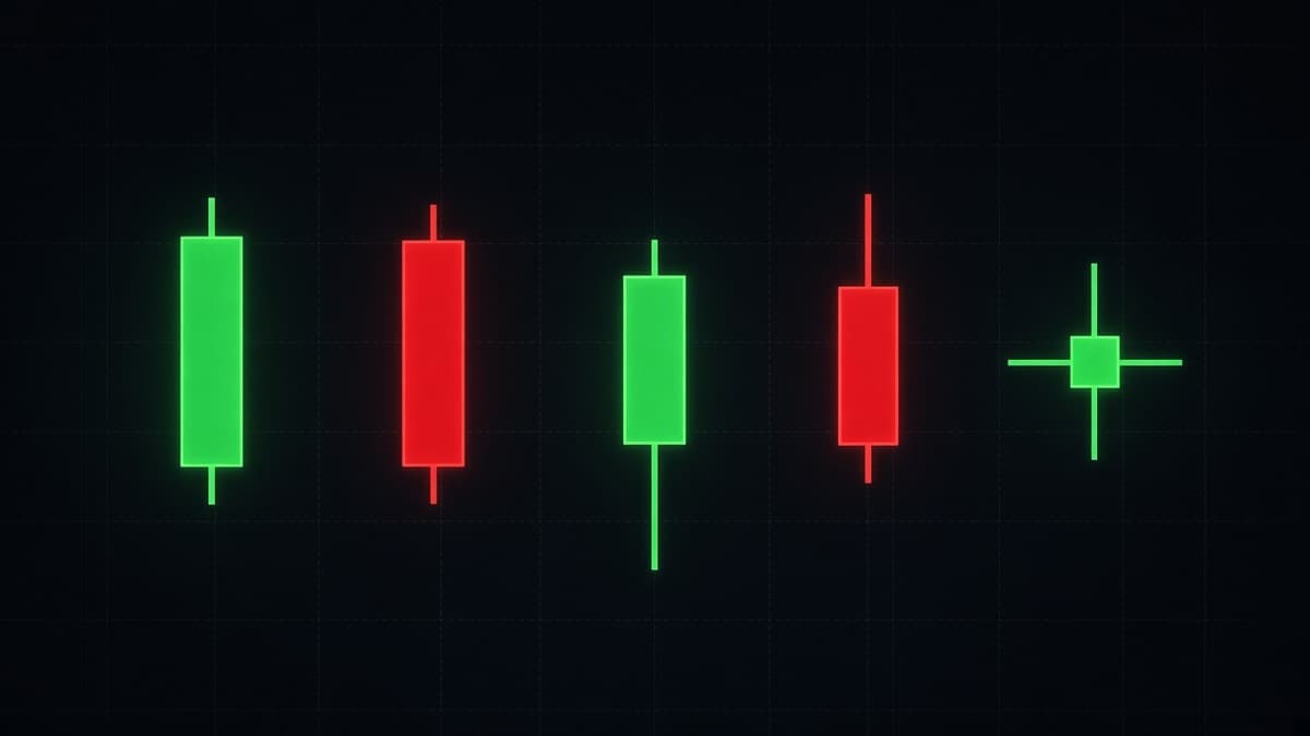 Candlestick patterns chart showing hammer, engulfing and morning star candles at support and resistance levels