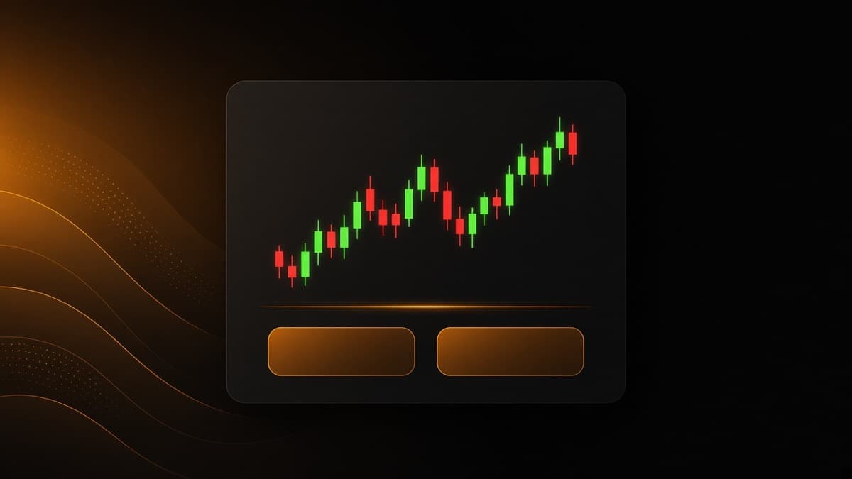 Quotex trading guide showing a fixed-time chart with the OTC pair list, expiry selector and up and down buttons
