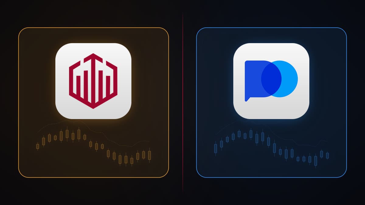 Two glowing candlestick panels side by side, used to introduce a Chinese Bot vs Redberry AI Bot comparison