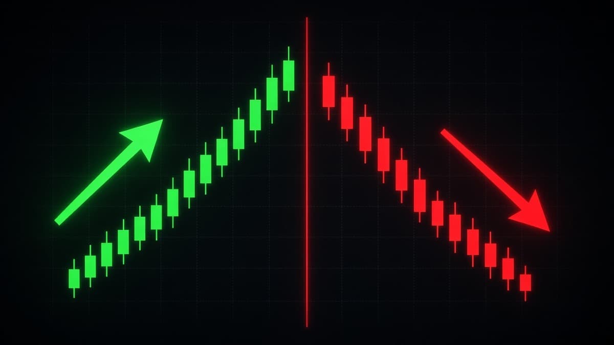 Binary trading chart showing a fixed-time trade window with the entry price line and the expiry candle marked
